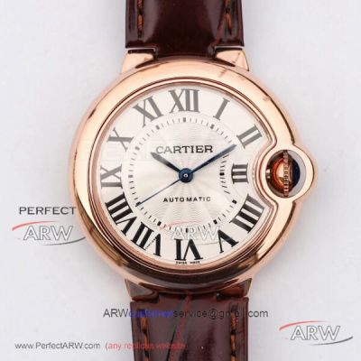 V9 Factory Cartier Ballon Bleu Rose Gold Case White Dial 076 Automatic Watch W6900456